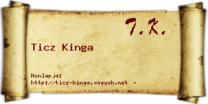 Ticz Kinga névjegykártya