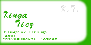 kinga ticz business card